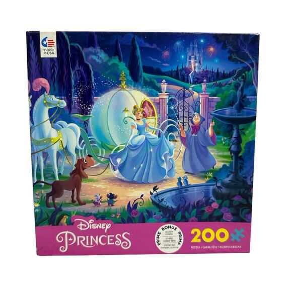 Ceaco Disney Princess Cinderella's Carriage Jigsaw Puzzle and Poster 200 pc New - Picture 1 of 4